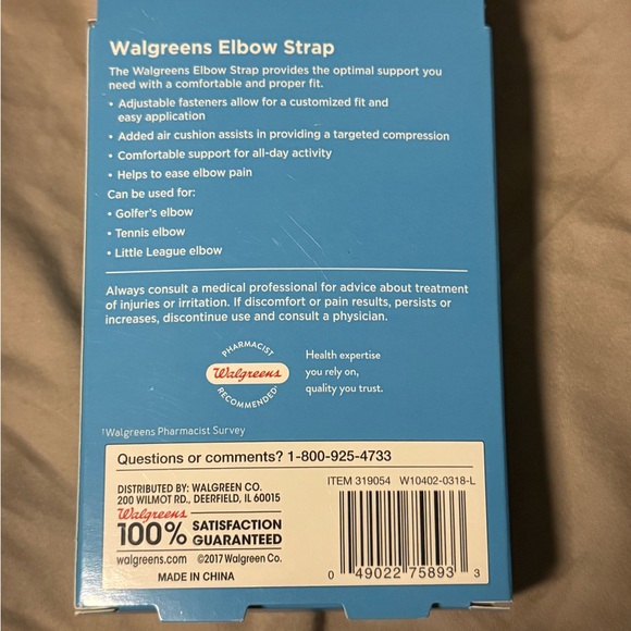 One Size Black Elbow Strap - Picture 2 of 2